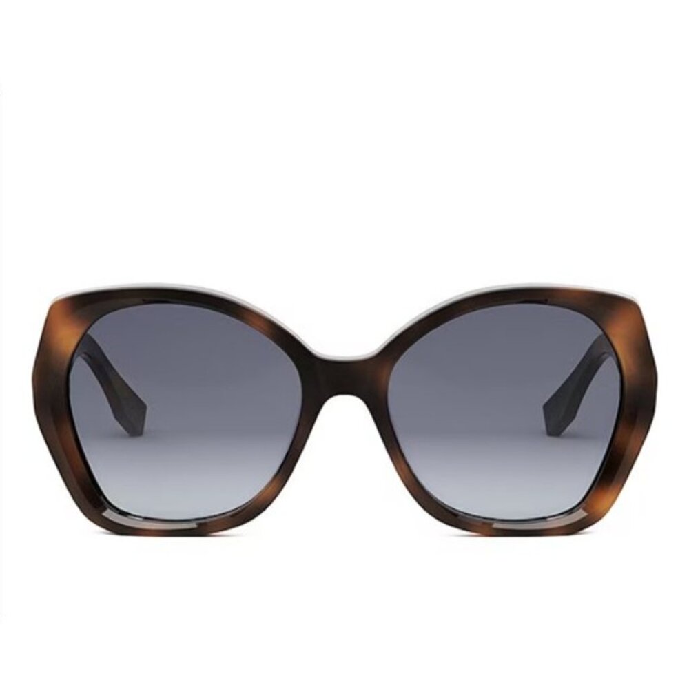 Fendi 57mm Gradient Butterfly Sunglasses - BLONDE HAVANA / GRADIENT SMOKE
